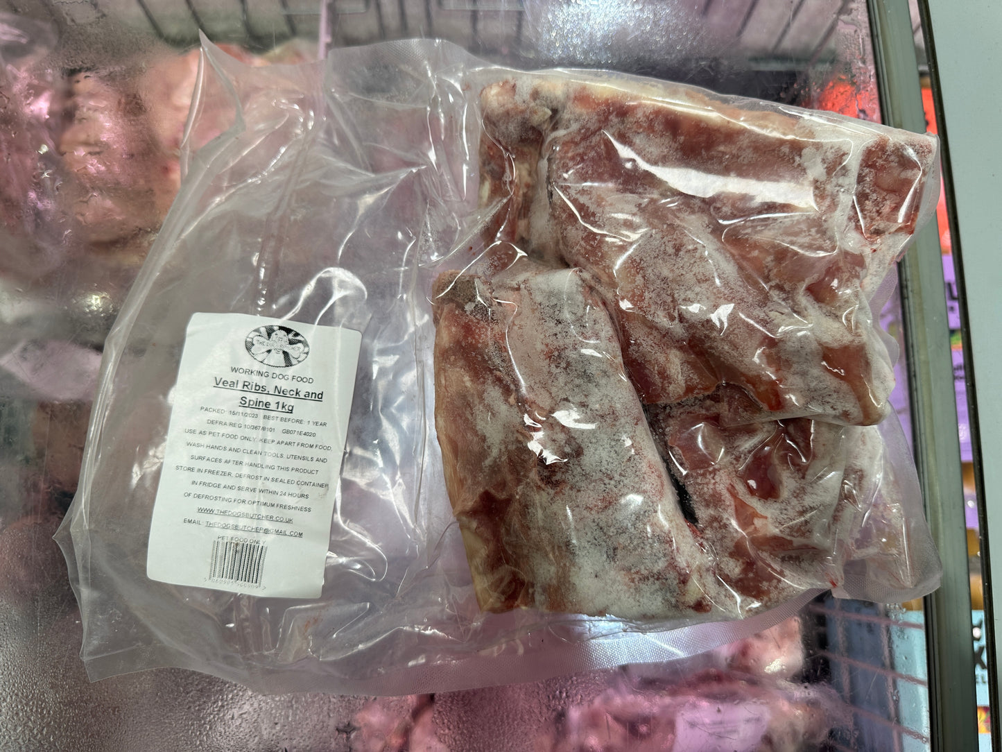 The Dogs Butcher Veal Ribs, Neck & Spine Bones 1kg