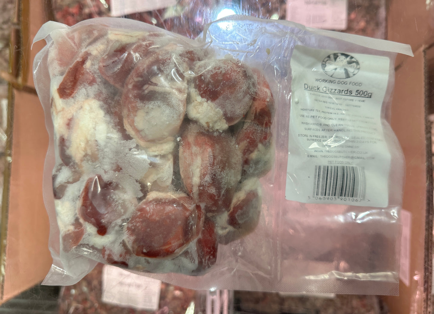 The Dogs Butcher Duck Gizzards 500g