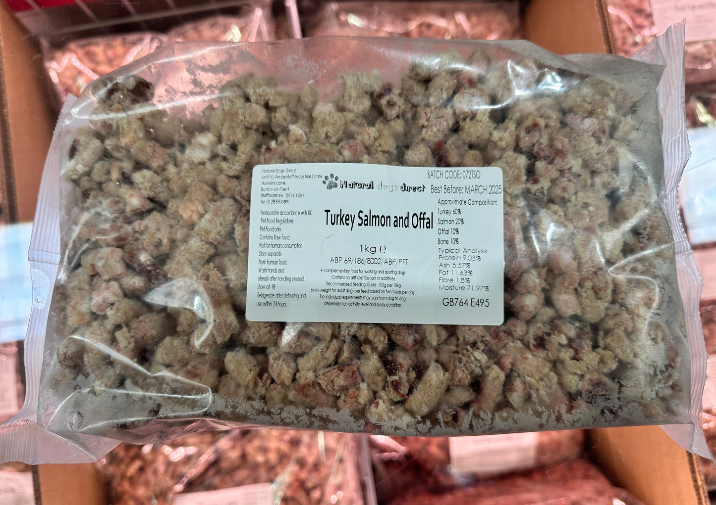 Turkey Salmon Offal Mince 80-10-10 1kg