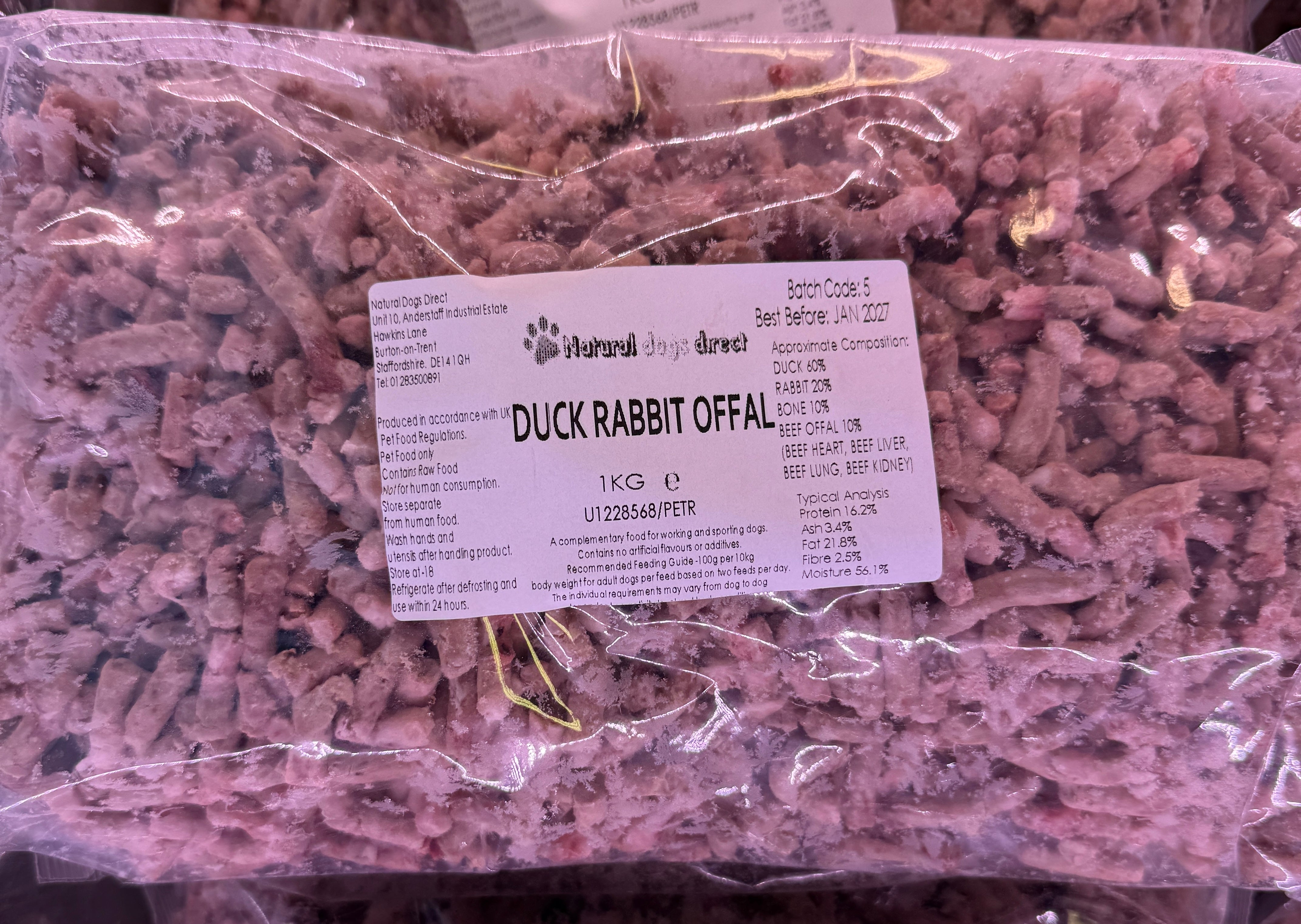 Offal Pack Duck Rabbit Offal 1kg – Natural Dogs Direct Ltd