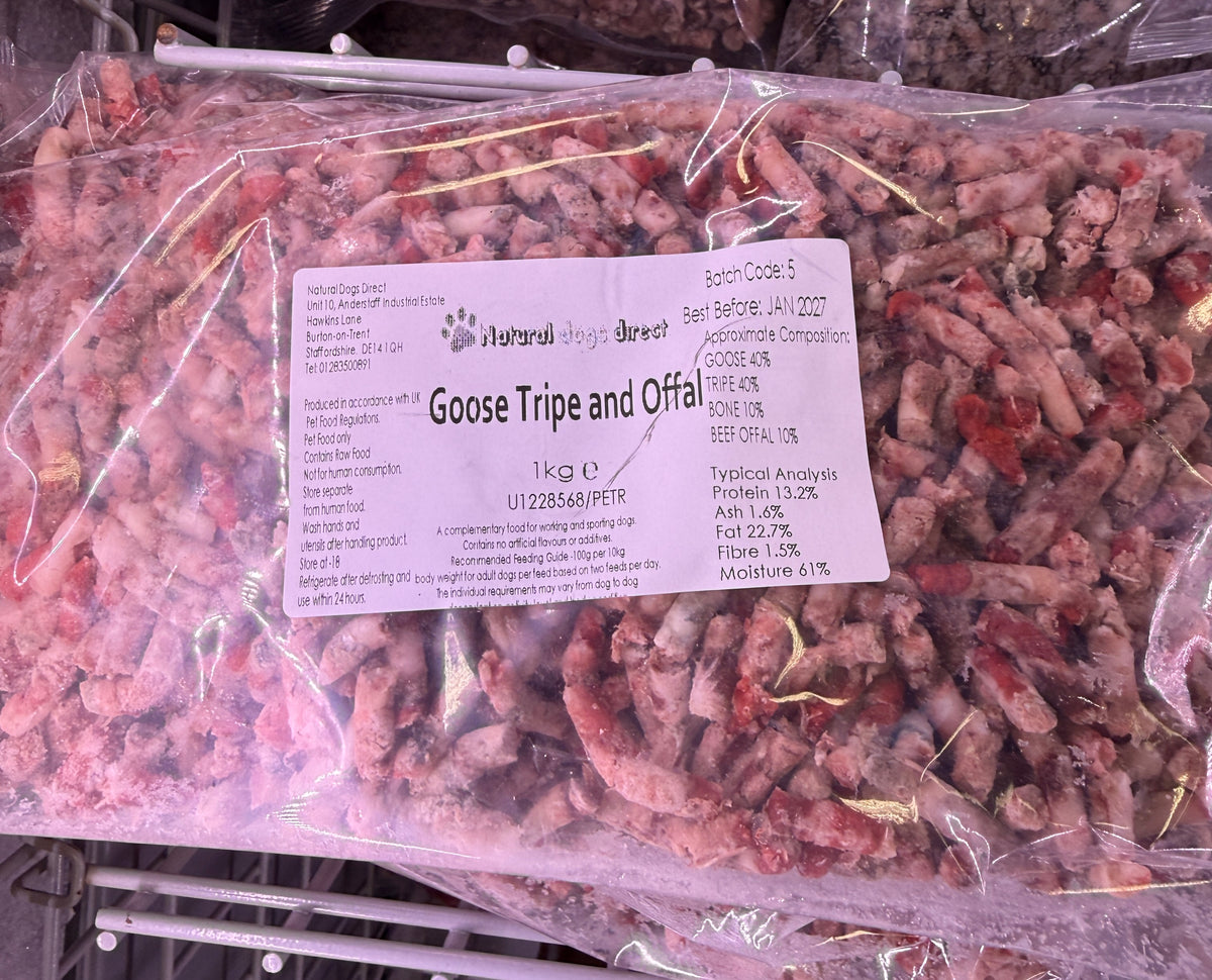 Offal Pack Goose Tripe Offal 1kg – Natural Dogs Direct Ltd