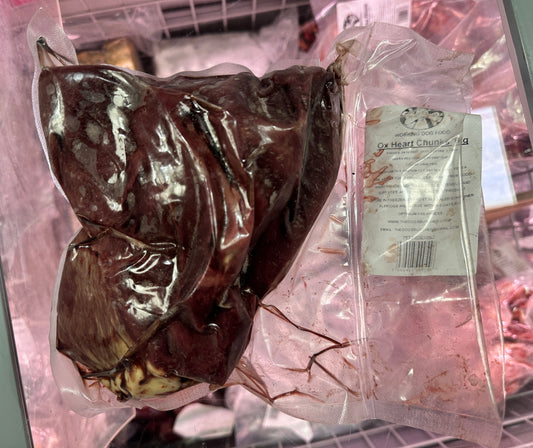 The Dogs Butcher Ox Heart Chunks 1kg